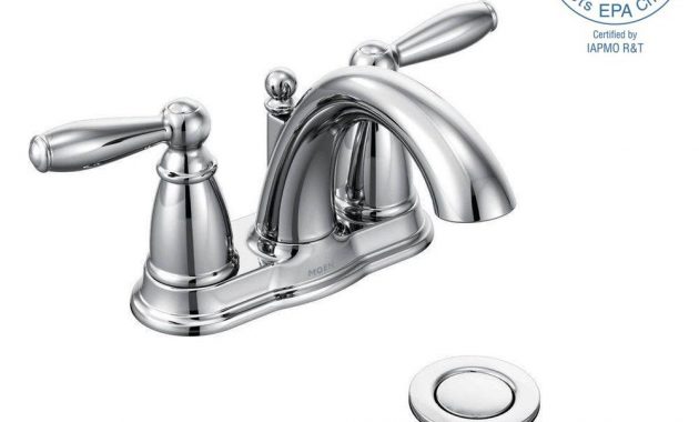 Moen Brantford 4 In Centerset 2 Handle Low Arc Bathroom Faucet In inside dimensions 1000 X 1000