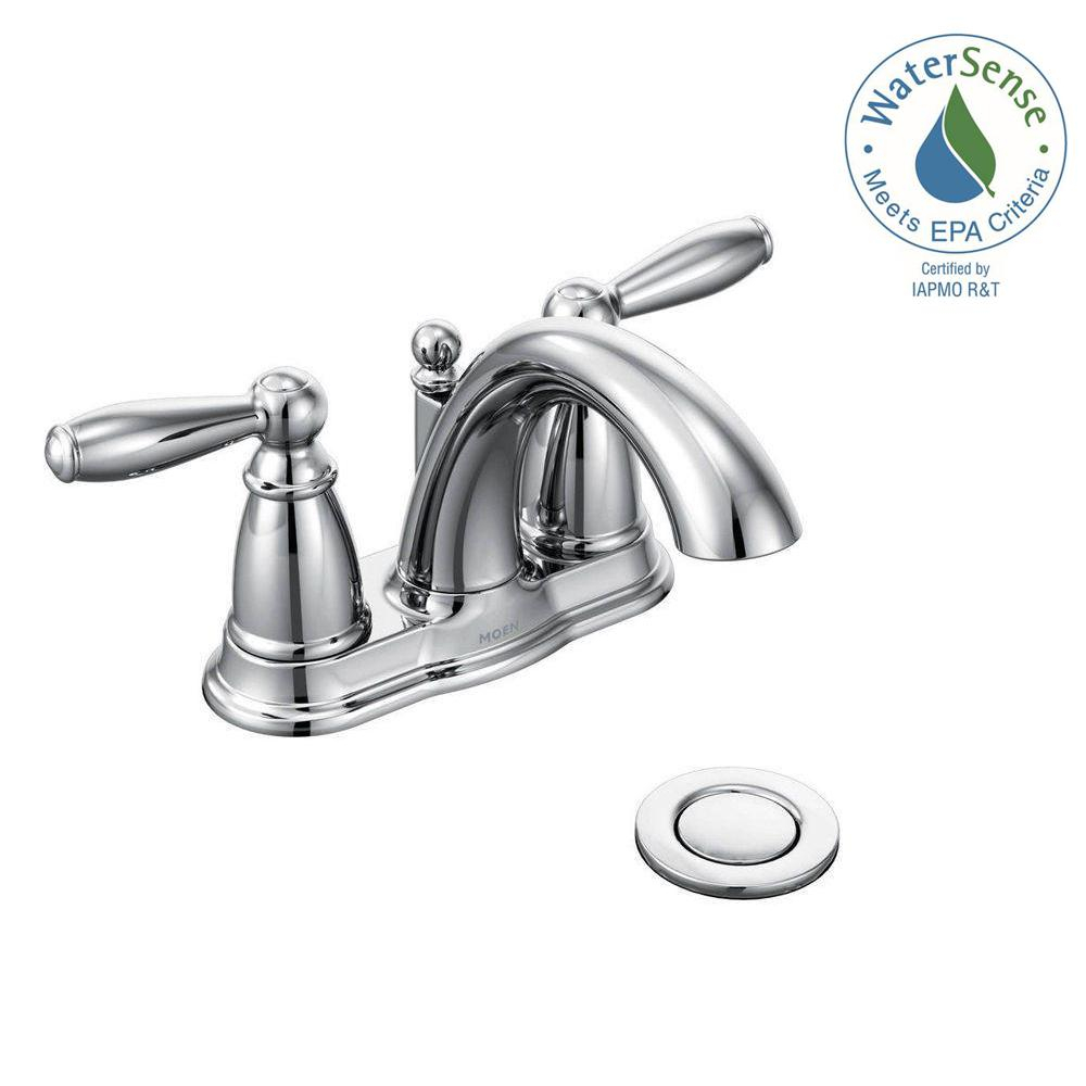 Moen Brantford 4 In Centerset 2 Handle Low Arc Bathroom Faucet In inside dimensions 1000 X 1000