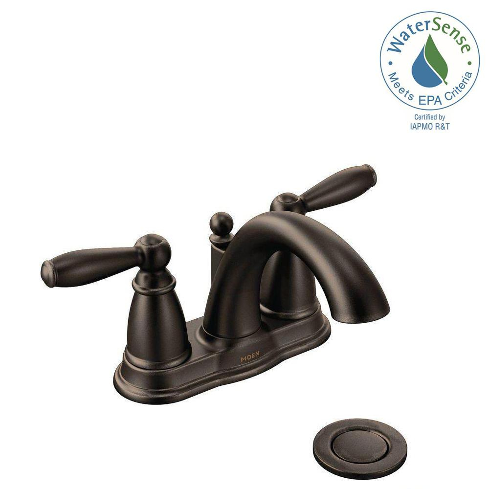 Moen Brantford 4 In Centerset 2 Handle Low Arc Bathroom Faucet In inside measurements 1000 X 1000