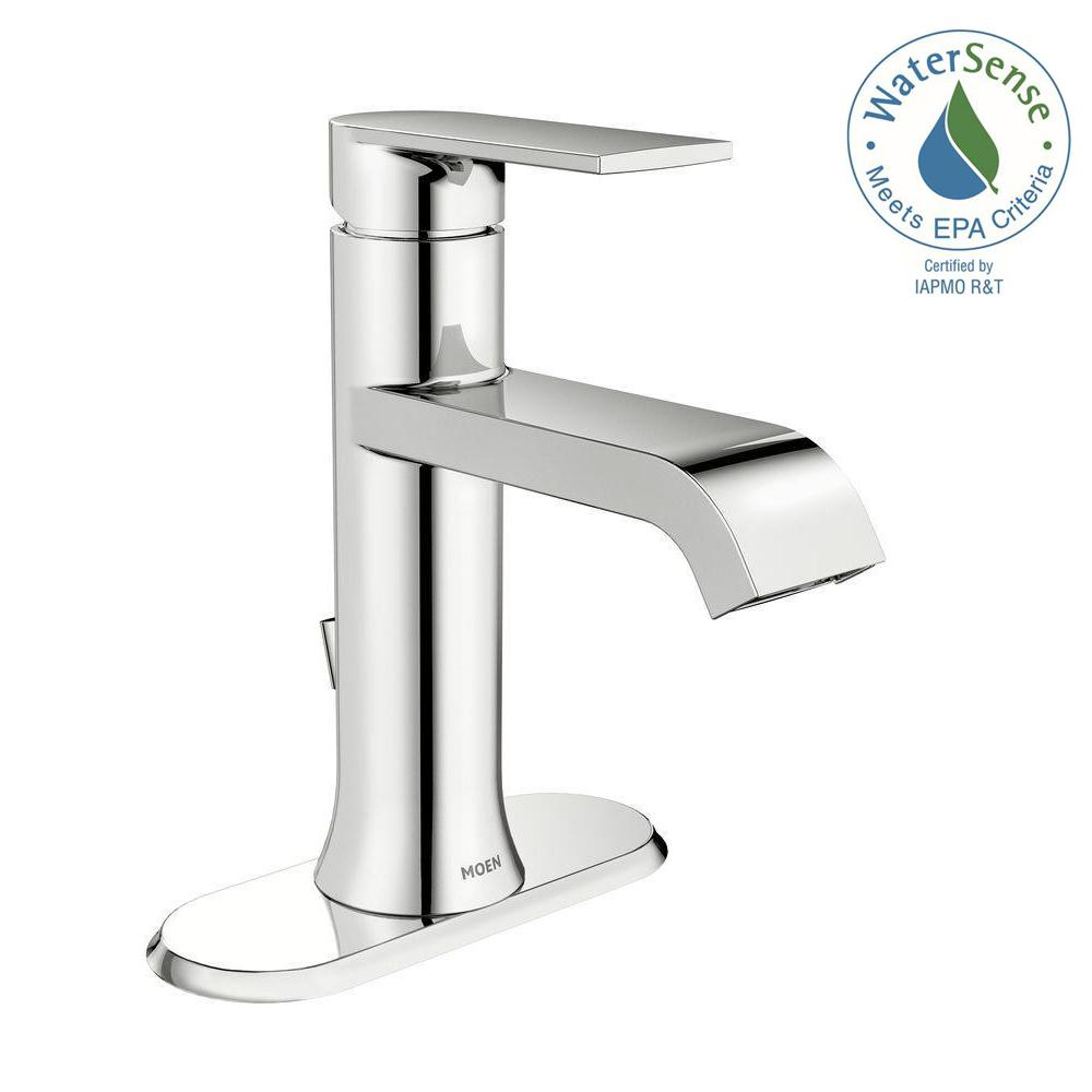 Moen Genta Single Hole Single Handle Bathroom Faucet In Chrome for proportions 1000 X 1000