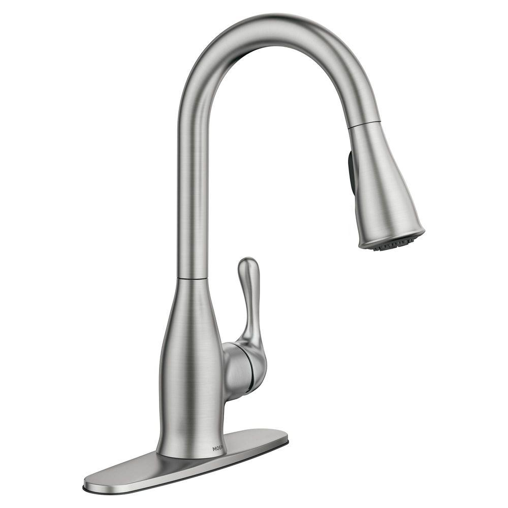 Moen Kaden Single Handle Pull Down Sprayer Kitchen Faucet With throughout dimensions 1000 X 1000