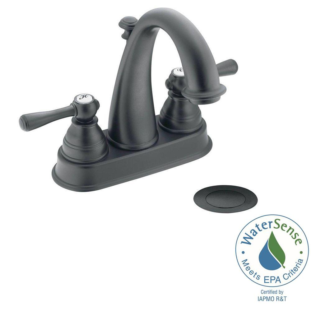 Moen Kingsley 4 In Centerset 2 Handle Bathroom Faucet In Wrought in measurements 1000 X 1000