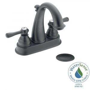 Moen Kingsley 4 In Centerset 2 Handle Bathroom Faucet In Wrought in proportions 1000 X 1000