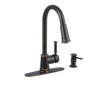 Moen Lindley Single Handle Pull Down Sprayer Kitchen Faucet With regarding measurements 1000 X 1000