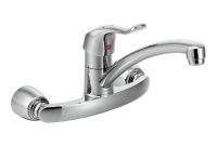 Moen Single Handle Wall Mount Kitchen Faucet With 9 In Spout In with size 1000 X 1000