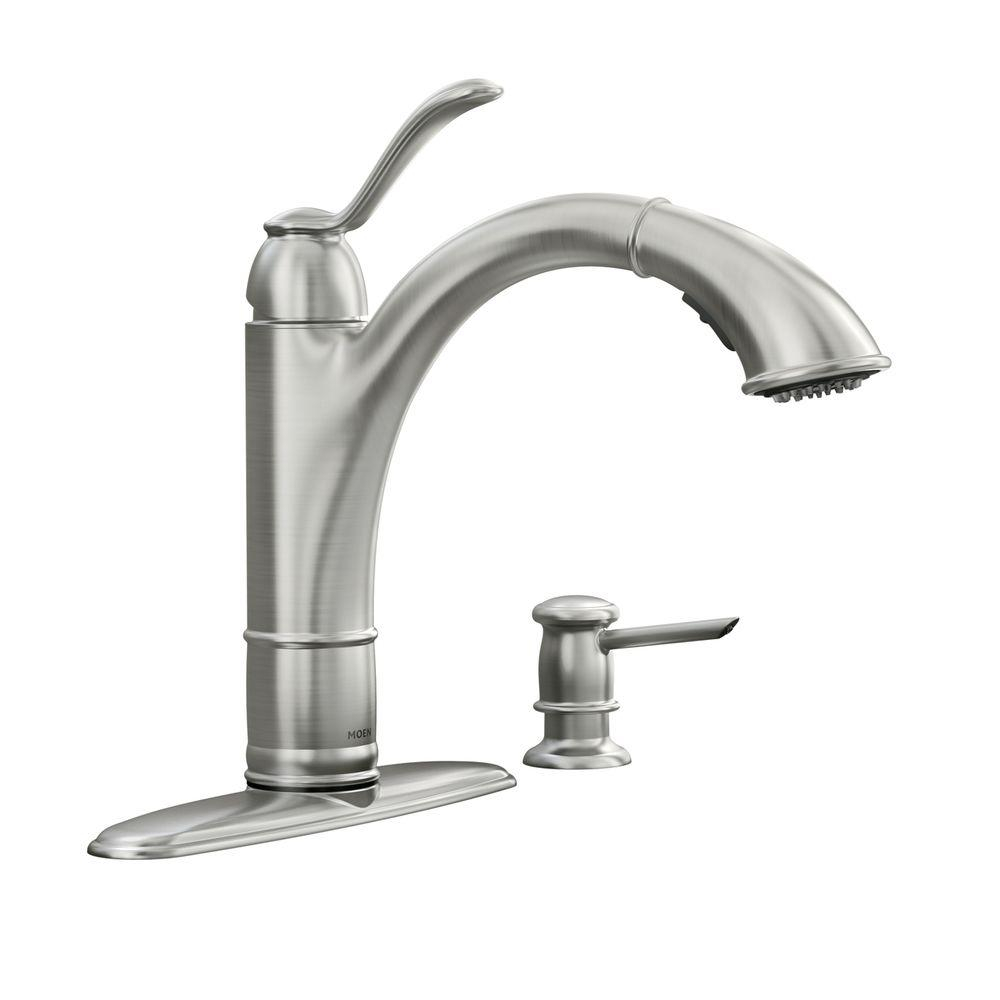 Moen Walden Single Handle Pull Out Sprayer Kitchen Faucet With throughout proportions 1000 X 1000