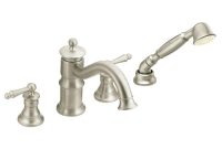 Moen Waterhill 2 Handle Deck Mount Roman Tub Trim Kit With Hand with regard to proportions 1000 X 1000