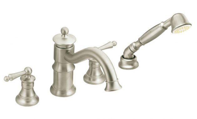 Moen Waterhill 2 Handle Deck Mount Roman Tub Trim Kit With Hand with regard to proportions 1000 X 1000