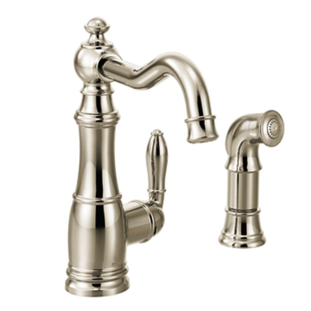 Moen Weymouth Single Handle Standard Kitchen Faucet With Side within proportions 1000 X 1000