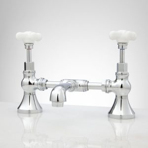 Monroe Bridge Bathroom Faucet Small Porcelain Cross Handles Bathroom in sizing 1500 X 1500