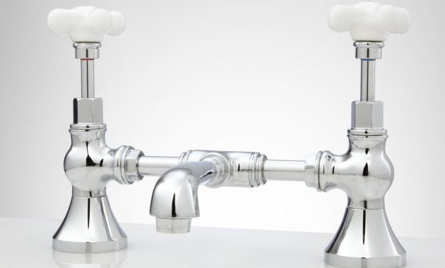 Monroe Bridge Bathroom Faucet Small Porcelain Cross Handles Bathroom in sizing 1500 X 1500