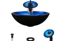 Mr Direct Glass Vessel Sink In Blue Foil Undertone With Waterfall with regard to sizing 1000 X 1000