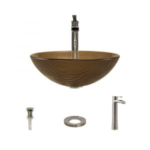 Mr Direct Glass Vessel Sink In Translucent Smoky Brown And Black regarding sizing 1000 X 1000