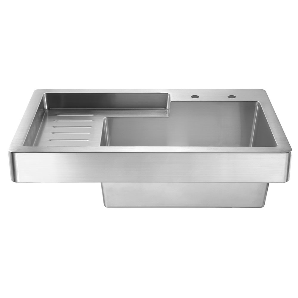 Pearlhaus 33 Inch Single Bowl Drop In Drain Board Utility Sink 8 throughout size 1000 X 1000