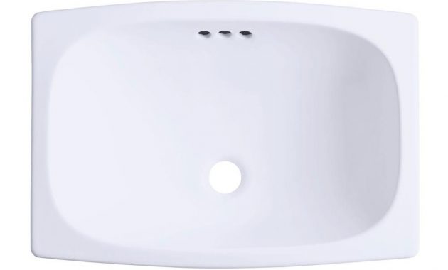 Rectangle No Faucet Hole White Drop In Bathroom Sinks with size 1000 X 1000