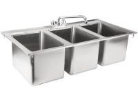 Regency 10 X 14 X 10 16 Gauge Stainless Steel Three Compartment within size 1000 X 1000