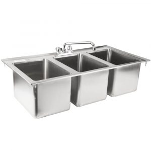 Regency 10 X 14 X 10 16 Gauge Stainless Steel Three Compartment within size 1000 X 1000