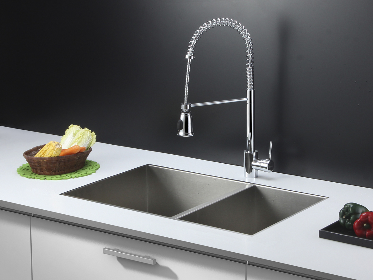 stainless steel kitchen sink and faucet combo