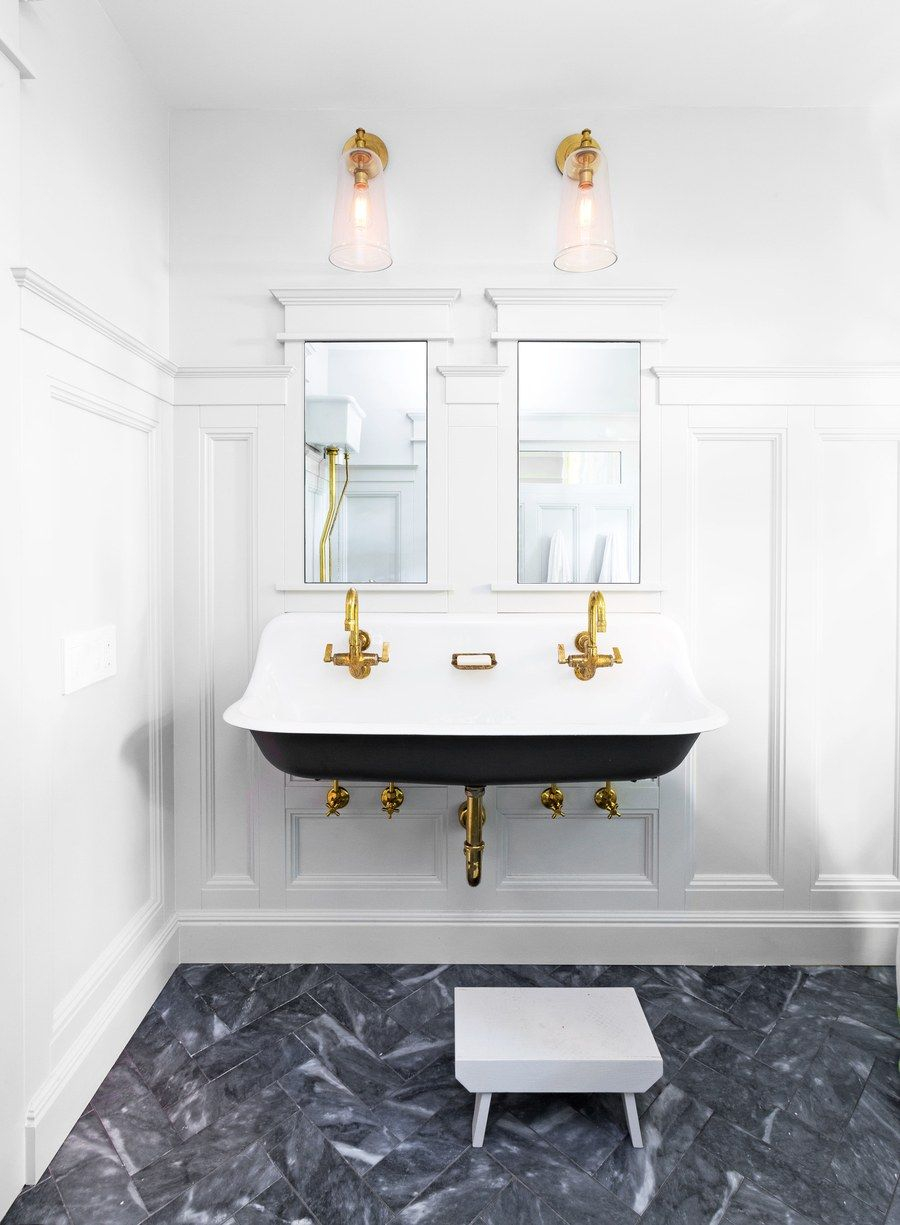 The Vintage Vibe Of Kohlers Brockway Trough Sink Led The Design regarding measurements 900 X 1225