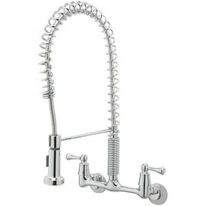 Tosca 2 Handle Wall Mount Pull Down Sprayer Kitchen Faucet In Chrome throughout proportions 1000 X 1000