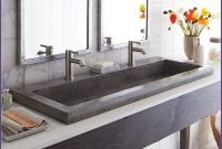 Trough Bathroom Sink With Two Faucets Awesome Dual Faucet Sink throughout dimensions 1012 X 1012