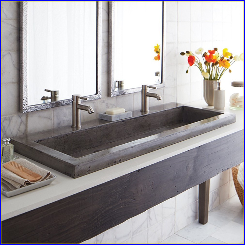 Trough Bathroom Sink With Two Faucets Awesome Dual Faucet Sink throughout dimensions 1012 X 1012