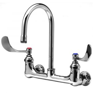 Ts B 0330 04 Wall Mounted Surgical Sink Faucet With 8 Adjustable Centers 10 78 High Rigid Gooseneck Eterna Cartridges And 4 Wrist Action intended for proportions 1000 X 1000