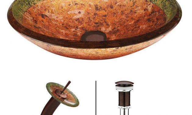 Vigo Vessel Sink In Janus With Waterfall Faucet Set In Oil Rubbed within size 1000 X 1000