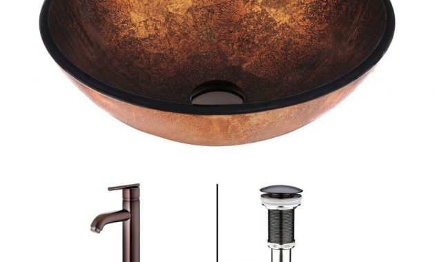 Vigo Vessel Sink In Russet With Faucet Set In Browns Vgt128 The throughout sizing 1000 X 1000