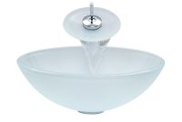 Vigo Vgt036chrnd White Frost Glass Vessel Sink And Waterfall Faucet with regard to dimensions 1200 X 1200