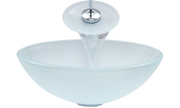 Vigo Vgt036chrnd White Frost Glass Vessel Sink And Waterfall Faucet with regard to dimensions 1200 X 1200