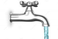 Water Faucet With Flowing Water Isolated On White Stock Illustration with sizing 1300 X 1200