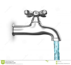 Water Faucet With Flowing Water Isolated On White Stock Illustration with sizing 1300 X 1200