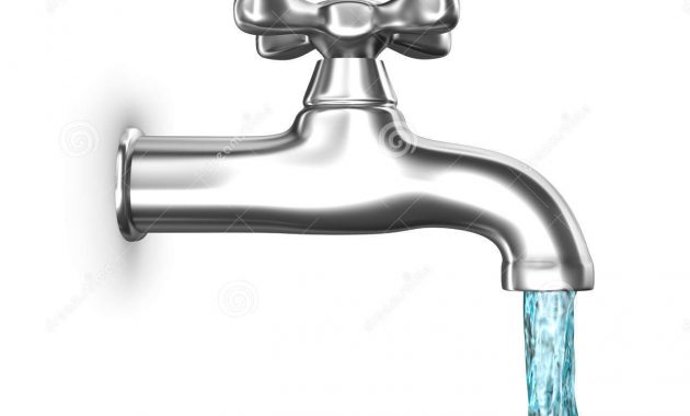 Water Faucet With Flowing Water Isolated On White Stock Illustration with sizing 1300 X 1200