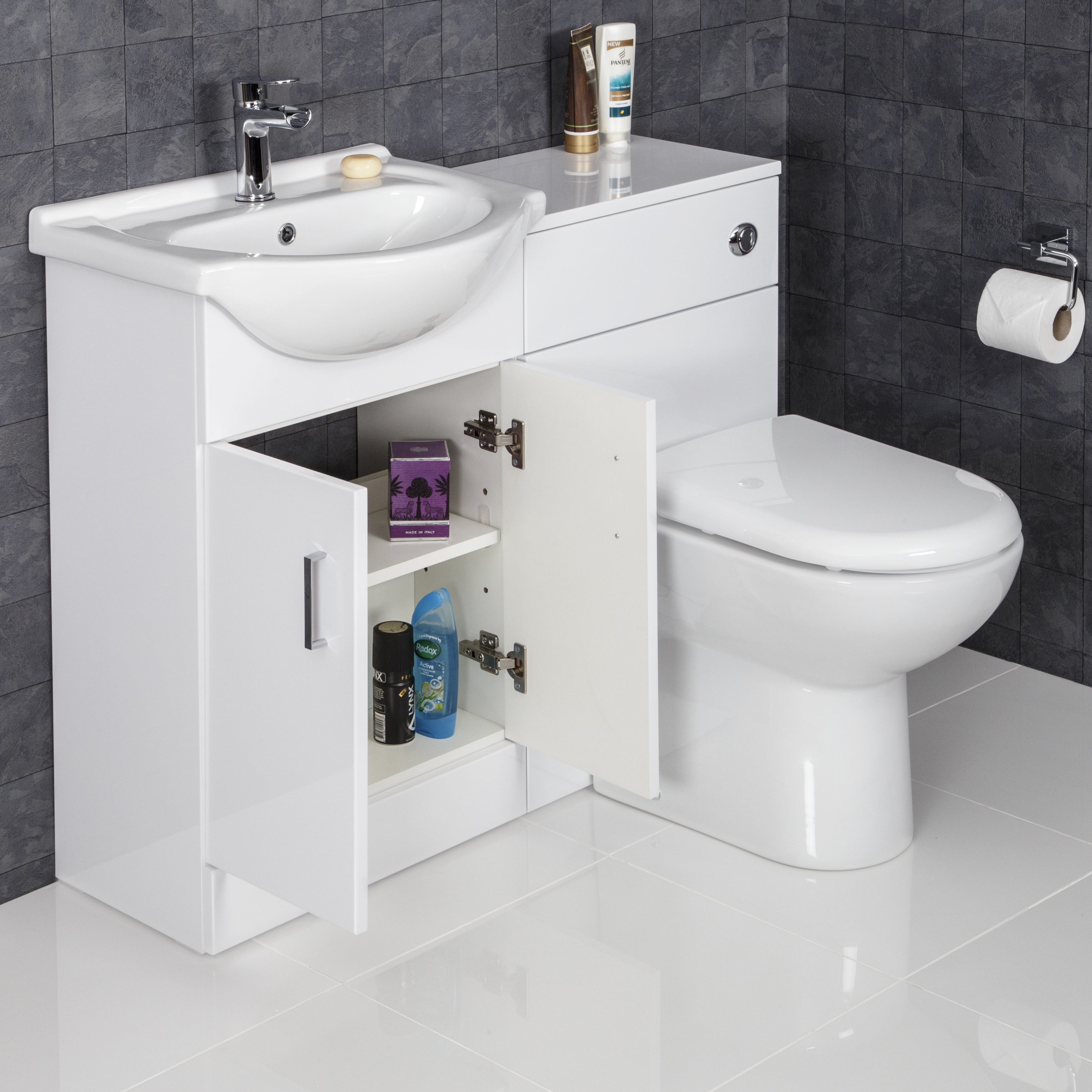 1050mm Toilet And Bathroom Vanity Unit Combined Basin Sink Furniture pertaining to proportions 3492 X 3492