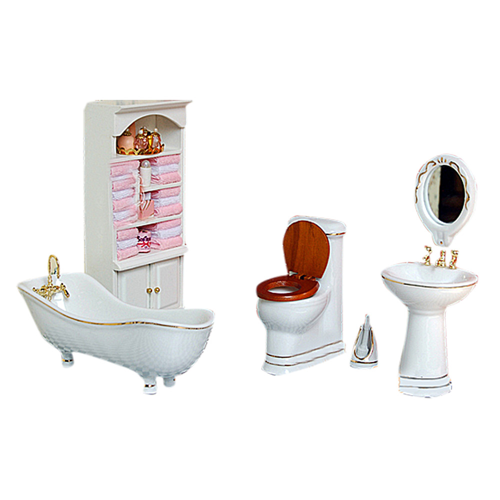 112 Children Doll House Bathroom Furniture Set Bath Ed 714953745474 throughout proportions 1000 X 1000