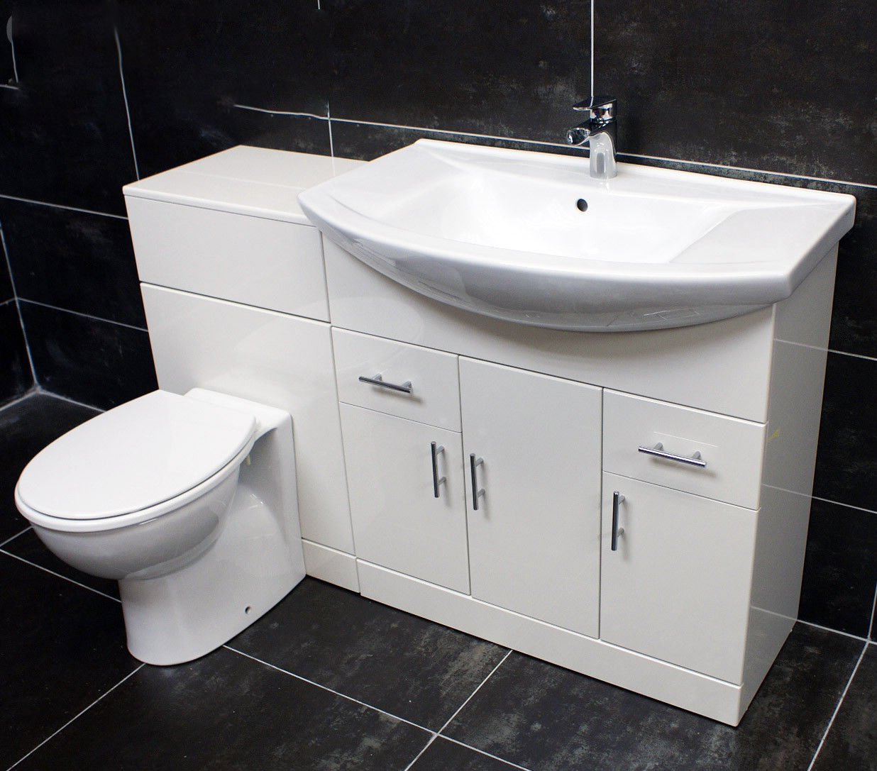1250mm Bathroom Furniture Vanity Set 750mm Basin Sink Unit Wc inside size 1236 X 1087
