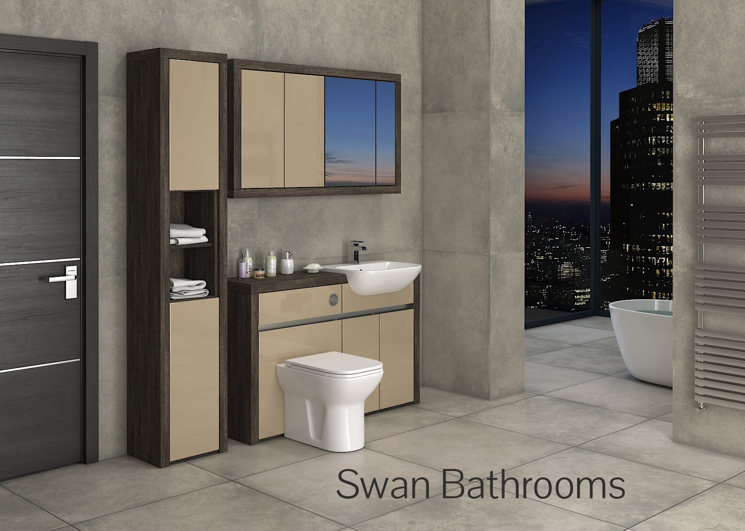 1700mm Base Wall Larder Units Swan Bathrooms within size 1500 X 1070