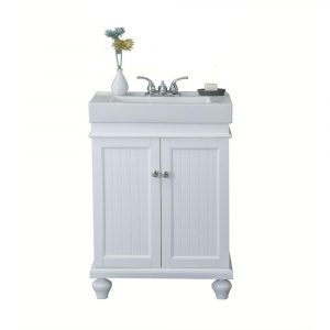 24 In W X 345 In H Vanity In Matt White With Ceramic Vanity Top regarding measurements 1000 X 1000