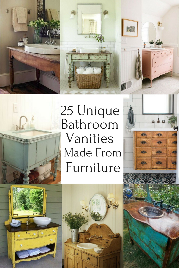 25 Unique Bathroom Vanities Made From Furniture Life On Kaydeross pertaining to measurements 735 X 1102