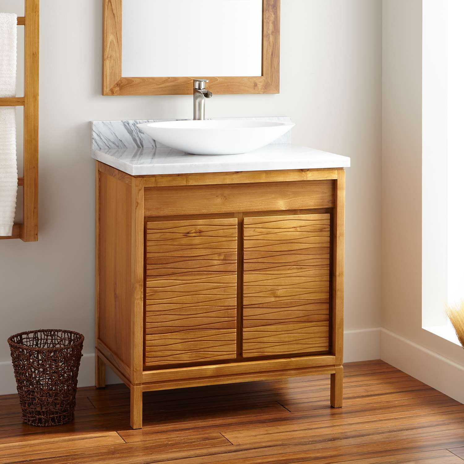 30 Becker Teak Vessel Sink Vanity Natural Teak Bathroom with sizing 1500 X 1500