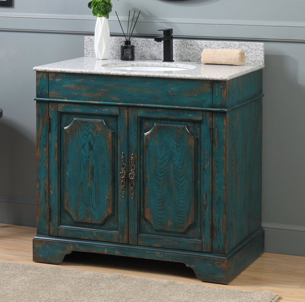 36 Benton Collection Litchfield Rustic Emerald Blue Distressed pertaining to proportions 1024 X 1014