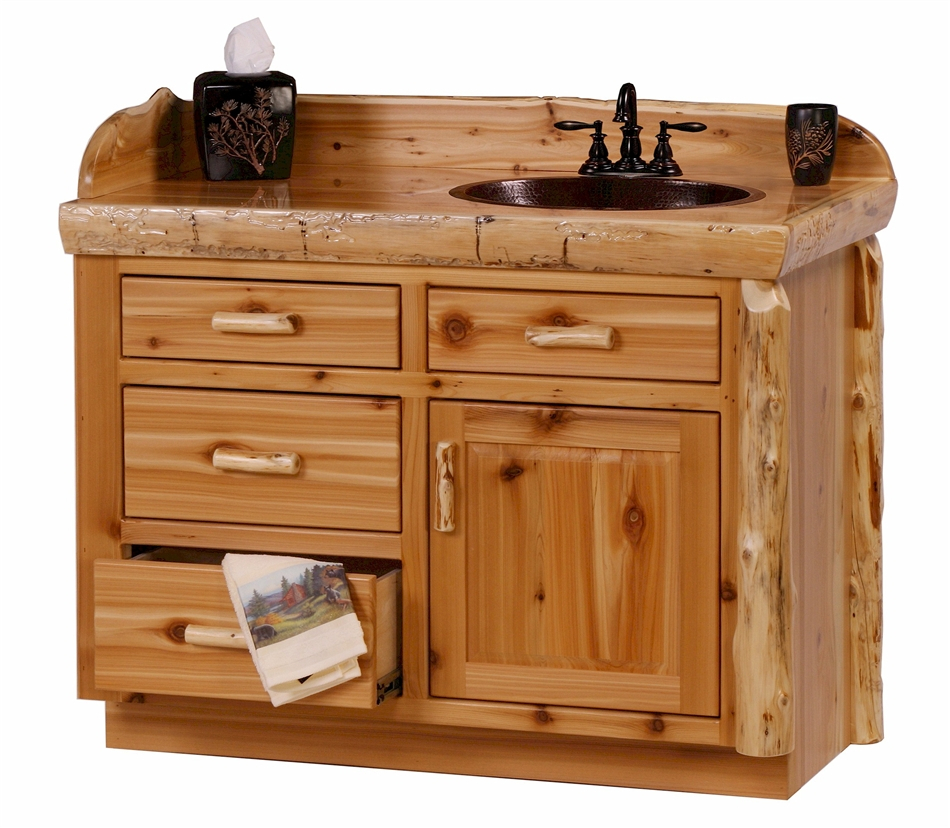 36 Rustic Log Bathroom Vanity Custom Log Bathroom Furniture The regarding proportions 950 X 828