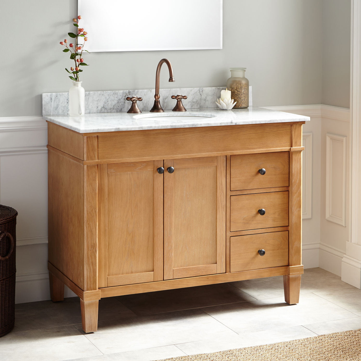 42 Marilla Oak Vanity Bathroom within proportions 1500 X 1500