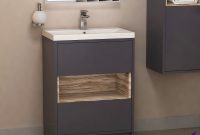 500mm Floor Standing Vanity Unit 2 Drawer Bathroom Gloss Grey in proportions 1800 X 1800