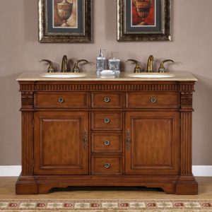 55 Inch Furniture Style Double Sink Bathroom Vanity with regard to proportions 900 X 900