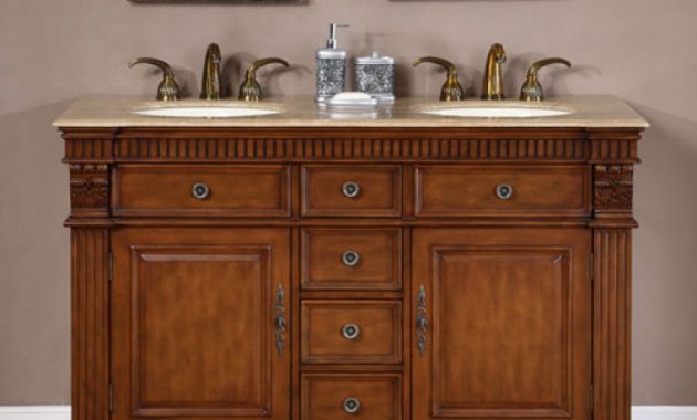 55 Inch Furniture Style Double Sink Bathroom Vanity within size 900 X 900