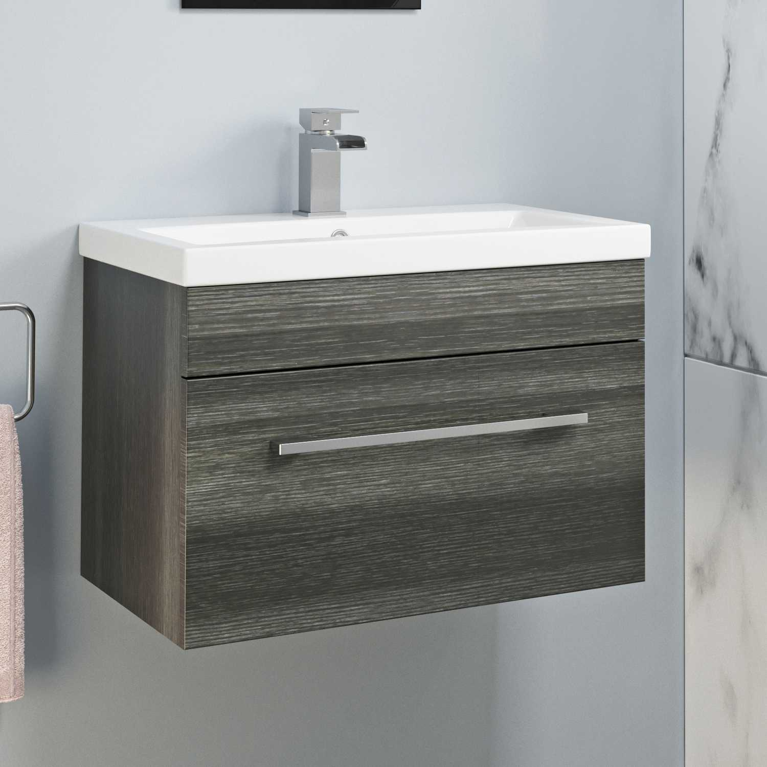 600mm Bathroom Wall Hung Vanity Unit Basin Storage Cabinet Furniture throughout sizing 1500 X 1500