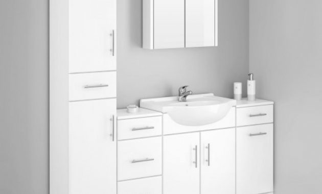 Alaska Bathroom Furniture Pack 5 Piece White Gloss with proportions 1200 X 1200