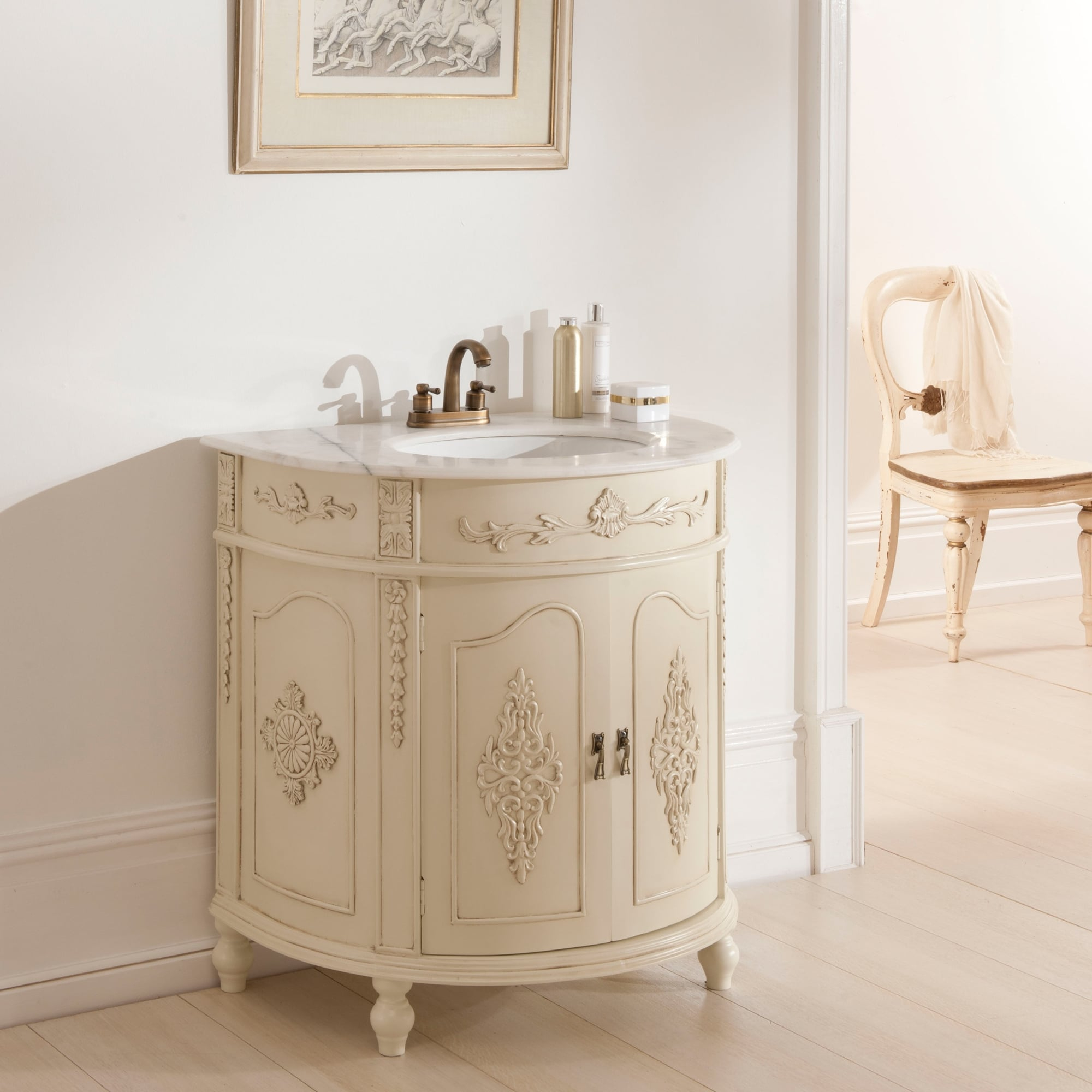 Antique French Vanity Unit Ivory Bathroom Furniture in sizing 2000 X 2000